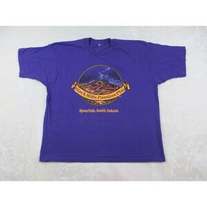 VINTAGE Black Hills Passion Play Shirt Mens Extra Large Purple Single Stitch USA